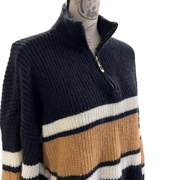 BUNDLE 3 FOR $18 SHEIN Plus Frenchy Colorblock Half Zip Sweater Size 2XL - Picture 2 of 11